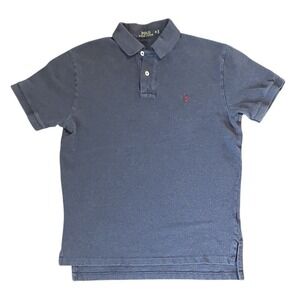 Polo Ralph Lauren Polo Shirt Mens M Navy Blue Short Sleeve Cotton Classic Fit